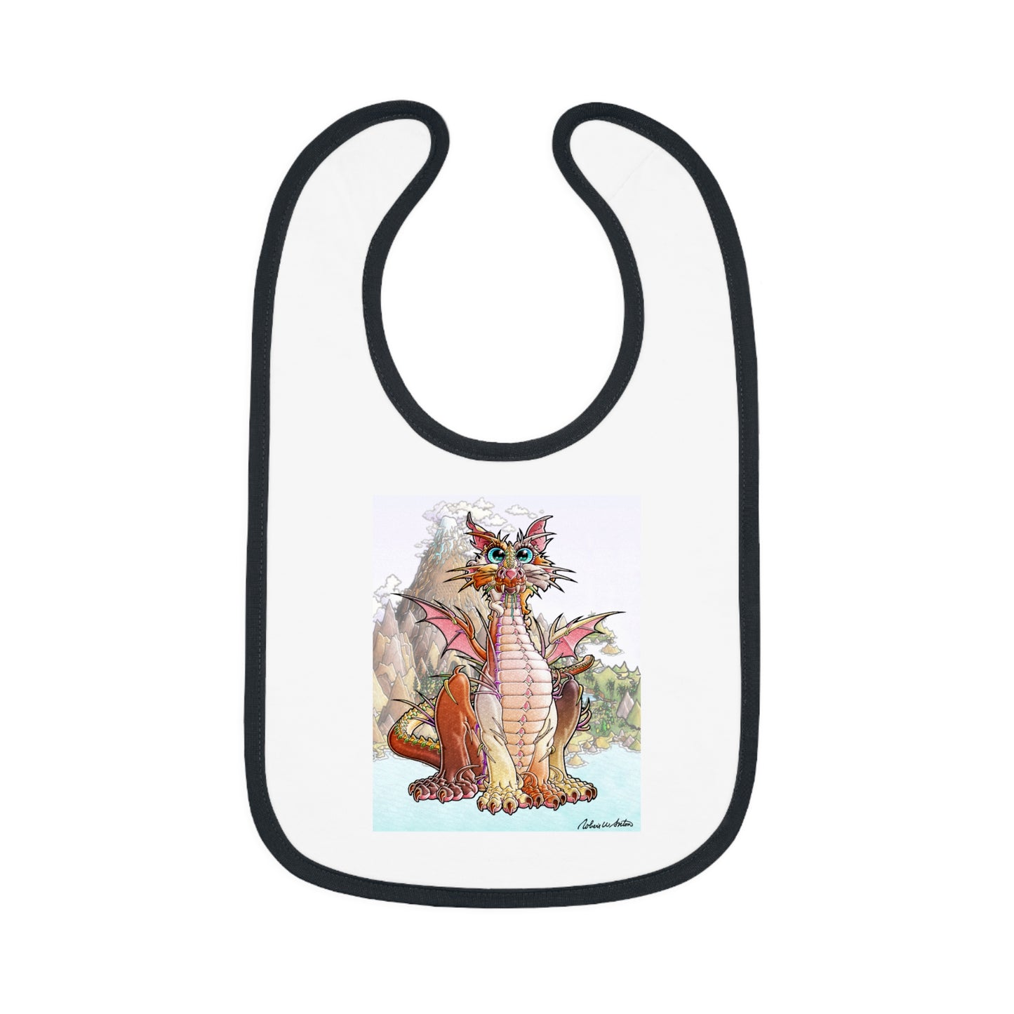 Baby Contrast Trim Jersey Bib (MARGEAUX)